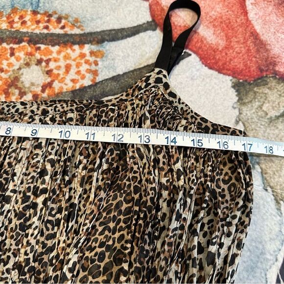 Comme leopard animal print tank top w/full fringe layer & adjustable straps - Picture 12 of 15